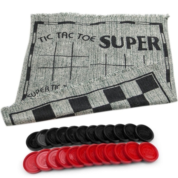 GIANT Checker Board Game Rug with Carrying Bag - Picture 2 of 8